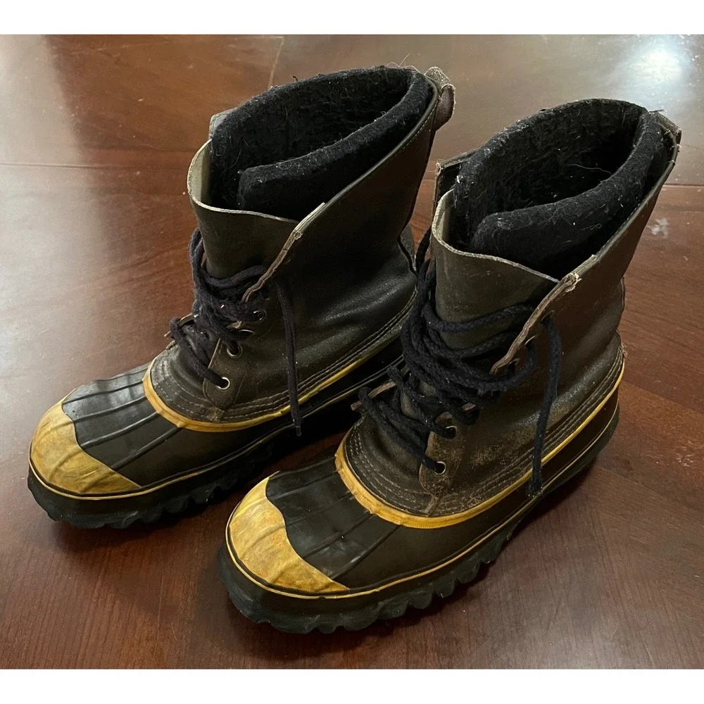 Vintage LaCrosse Outdoorsman Mens 10 Duck Boots Steel Toe Safety Work USA Made